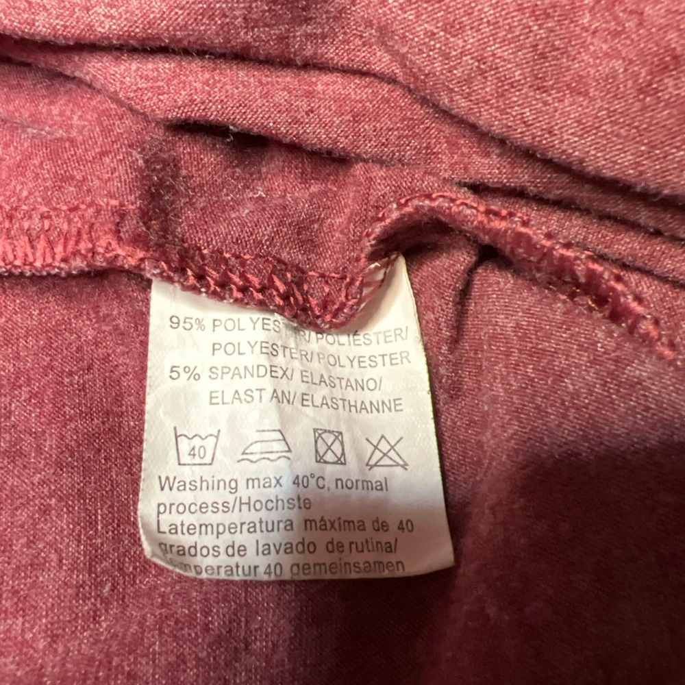 Halife 2X Maroon Pullover Long Sleeve Top With Button Accent Down One Side - Picture 5 of 5